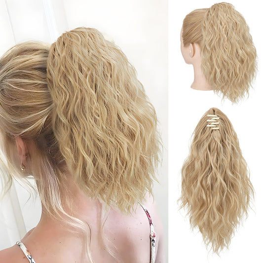 Claw Clip In Pony tail Fake Hair Extensions Synthetic Long Wavy Fluffy Ponytail Hairpieces ponytails