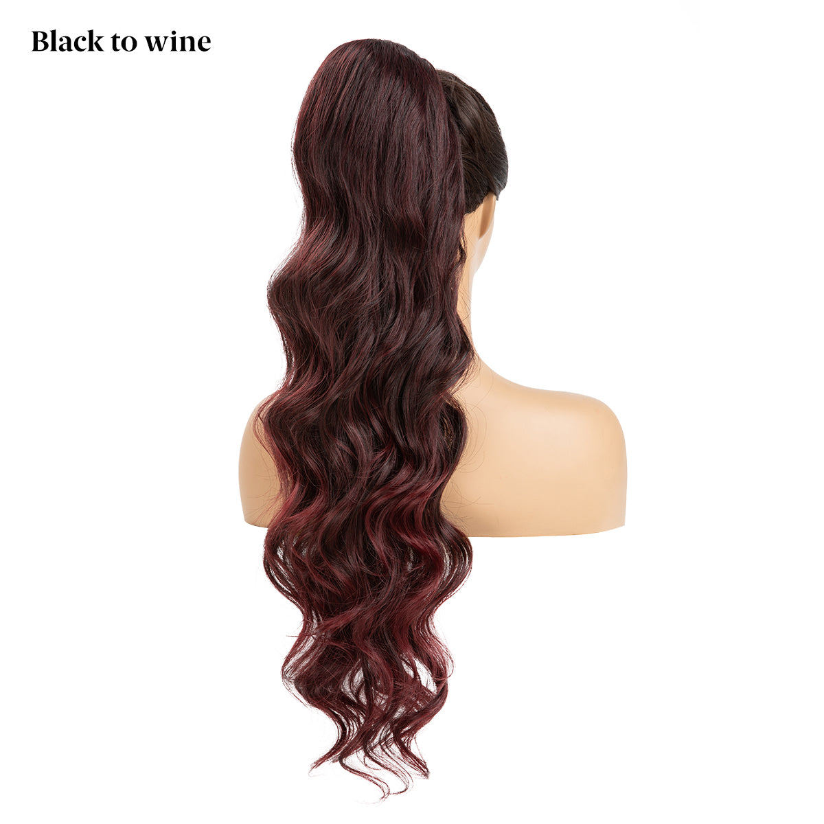 26" Synthetic Curly Hairpiece Long Ombre Invisible Instant Claw Clip In Hair Tails Ponytail Wig Extensions