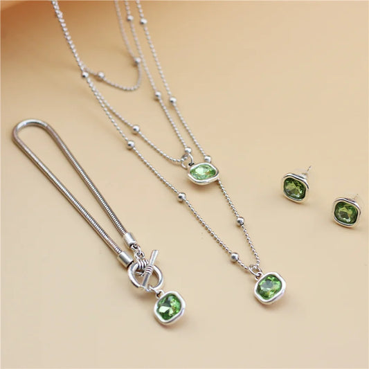 Crystal Jewelry Accessories Set Necklace&Earring&Bracelet Funny Gift