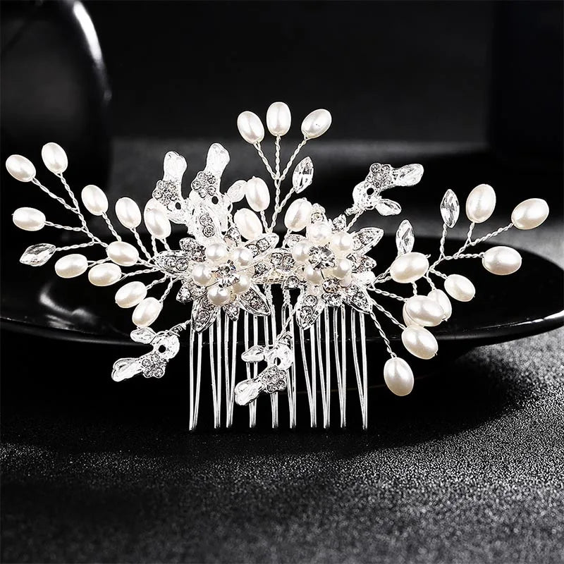 Miallo Fashion Pearls Wedding Hair Clip Bridal Hair Accessories Jewelry Flower Comb Hairpins Handmade Pearl Headpieces