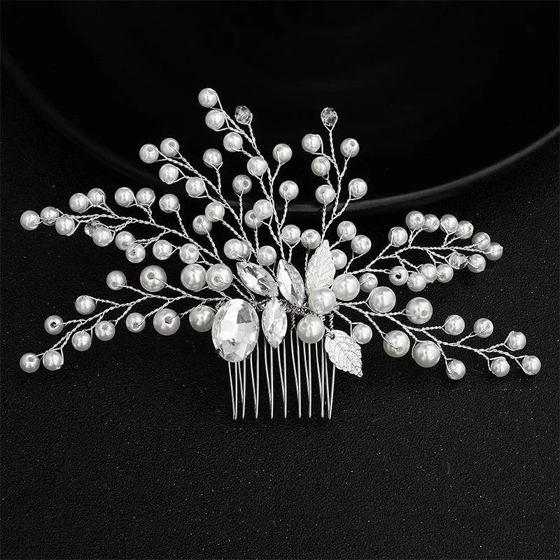 Miallo Fashion Pearls Wedding Hair Clip Bridal Hair Accessories Jewelry Flower Comb Hairpins Handmade Pearl Headpieces