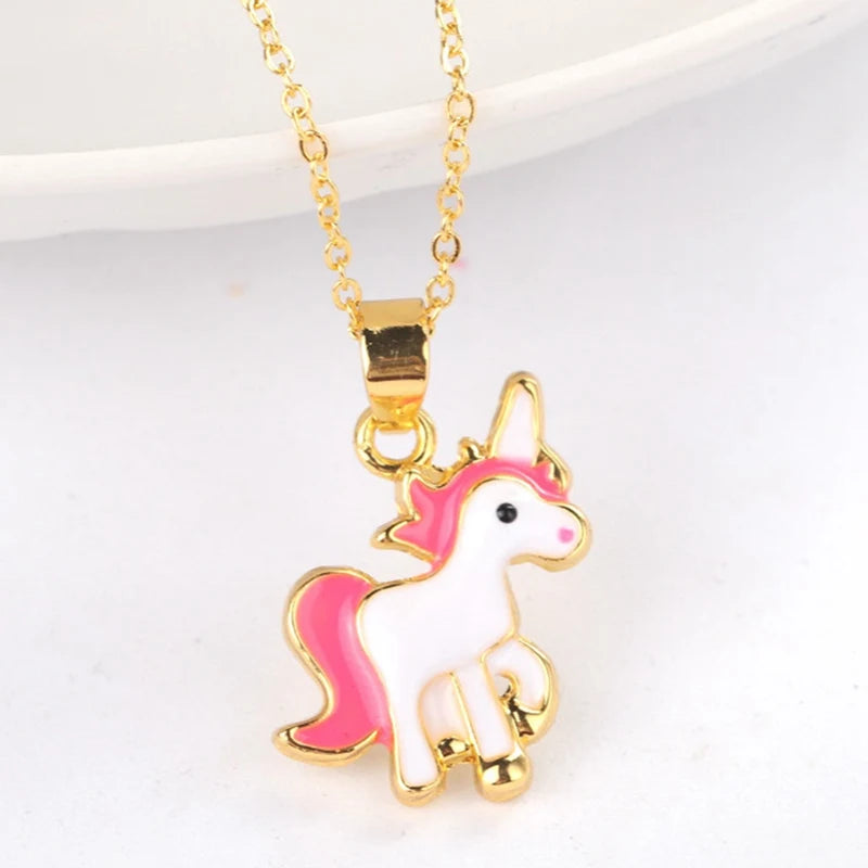 Cute Earring and Necklace Set Cartoon Unicorn