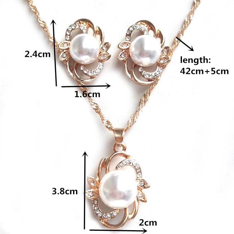 Several Pearl Jewelry Sets Fashion Gold/Silver Crystal