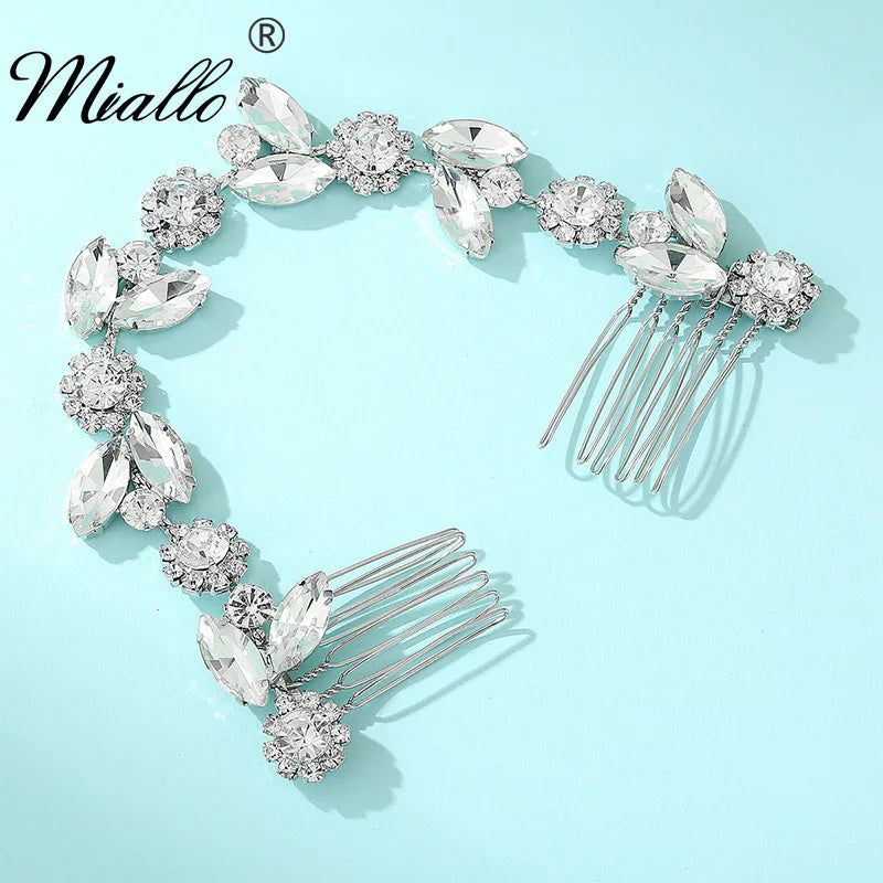 Wedding Hair Accessories Rhinestone Hair Combs Clips Bridal Headbands for Women Party Bride Headpiece Jewelry Bridesmaid Gift