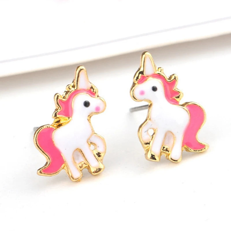 Cute Earring and Necklace Set Cartoon Unicorn