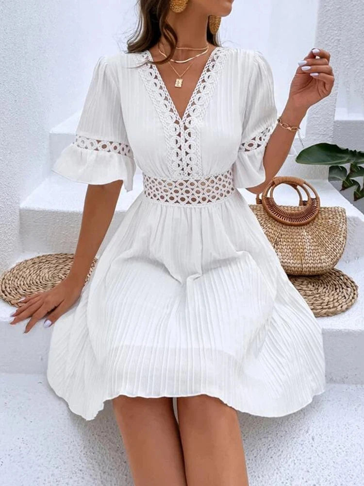 Elegant casual V-neck dress