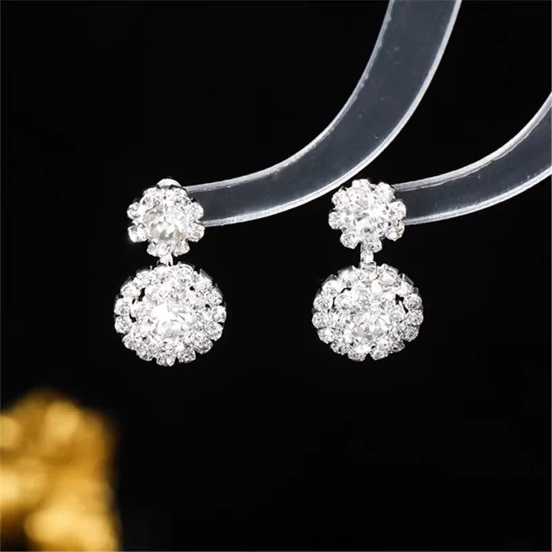 Delicate Zircon Snowflake Stud Earrings