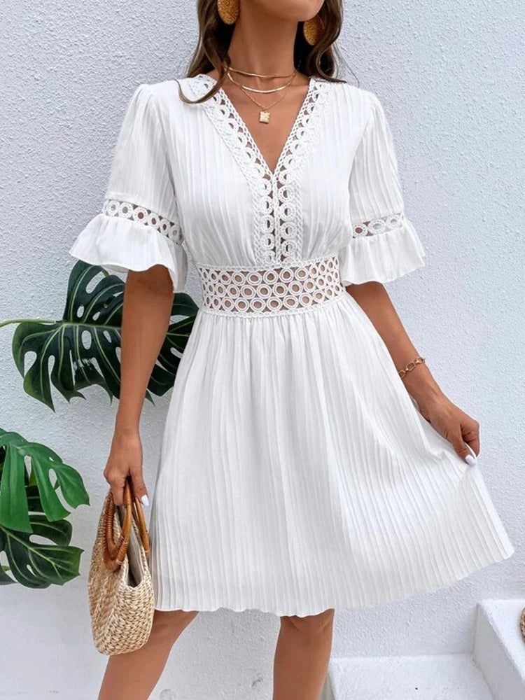 Elegant casual V-neck dress