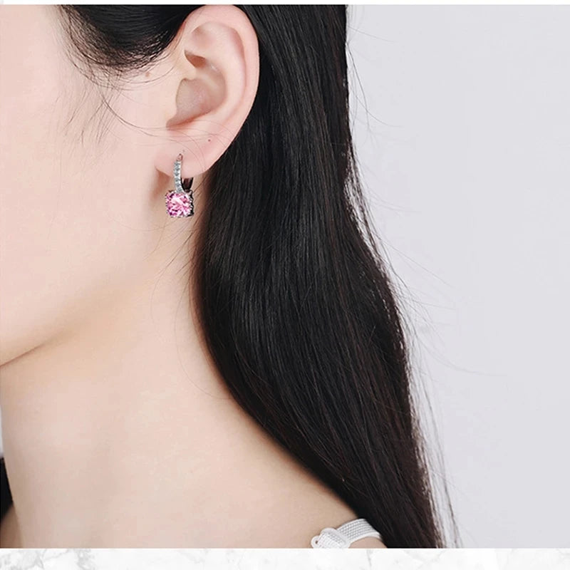 Crystal Square Zircon Drop Earrings