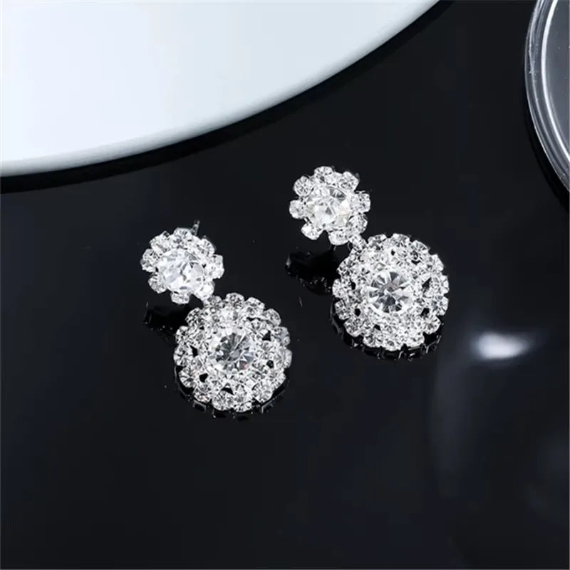 Delicate Zircon Snowflake Stud Earrings