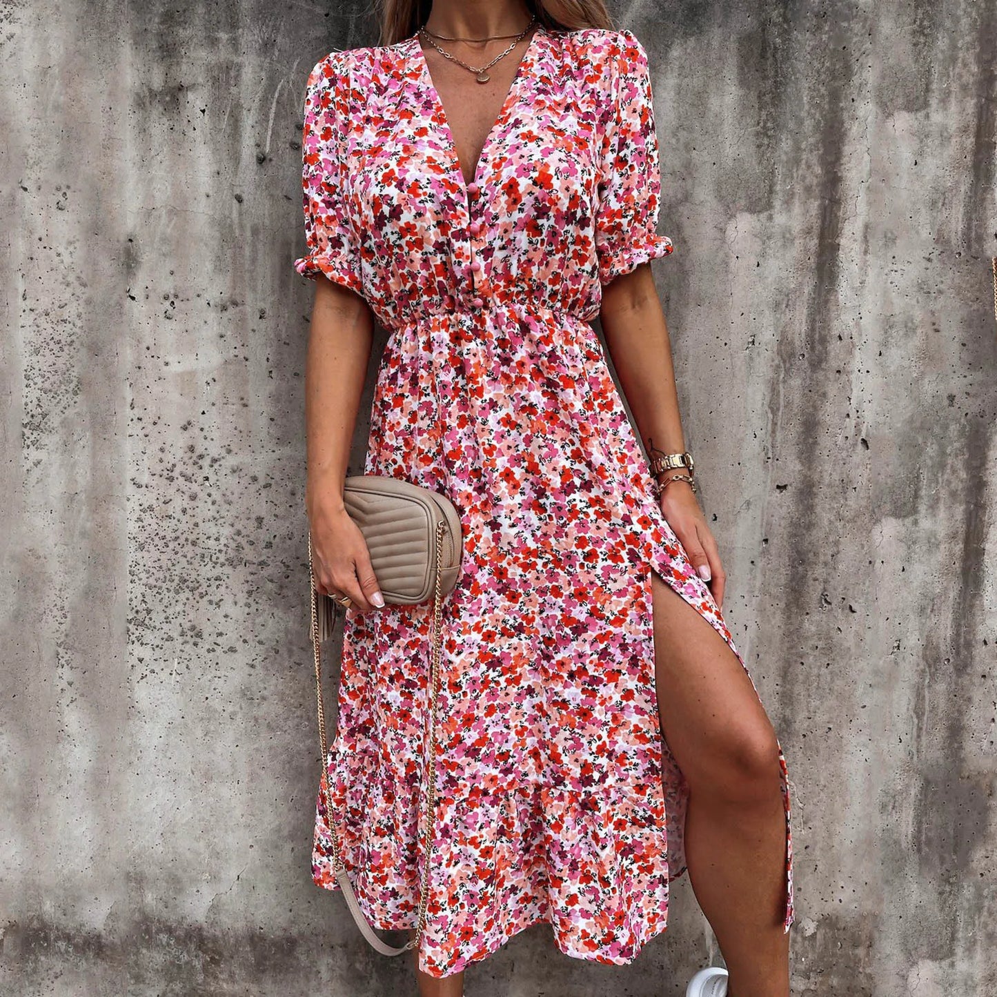 Elegant Summer Boho Floral Dress