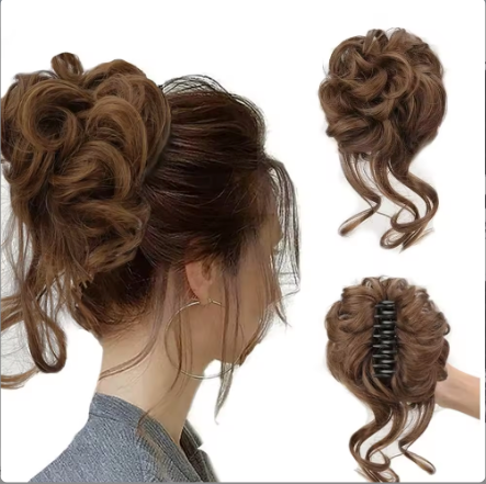 Chignon Updo Curly Hair Synthetic Wrap Ponytail