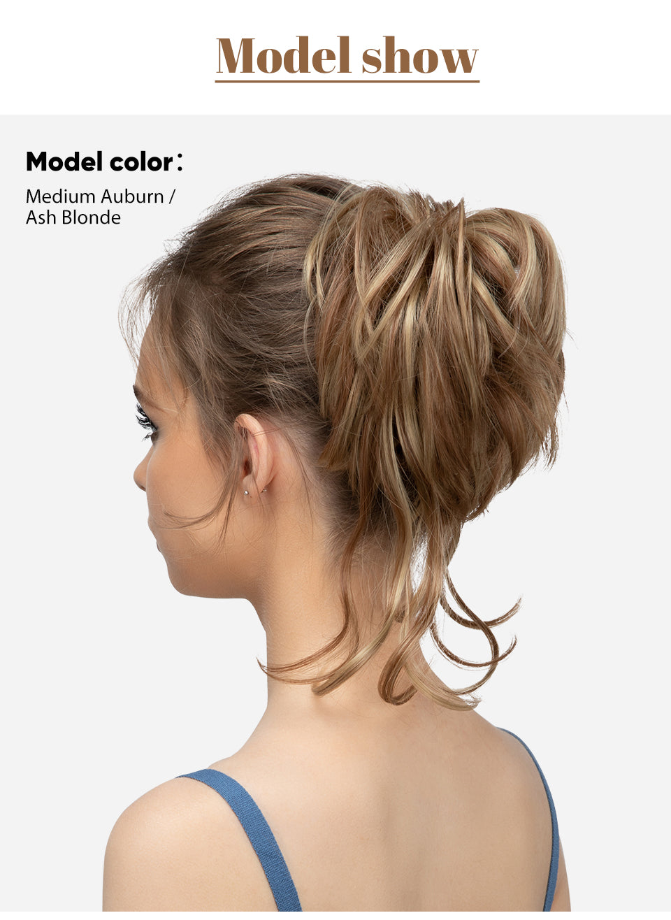 Hair Donut Bun Synthetic Straight Gold Messy Elastic Band