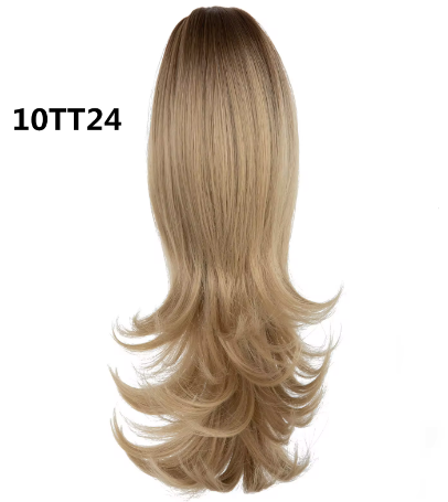 Ponytail 14" Synthetic Heat Resistant Gold Natural Long Curly Tail Wavy Claw In Instant