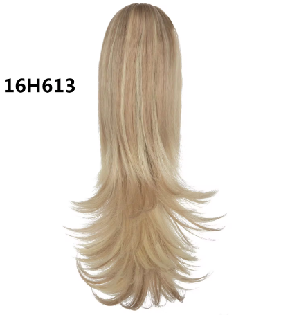 Ponytail 14" Synthetic Heat Resistant Gold Natural Long Curly Tail Wavy Claw In Instant