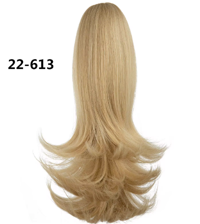 Ponytail 14" Synthetic Heat Resistant Gold Natural Long Curly Tail Wavy Claw In Instant